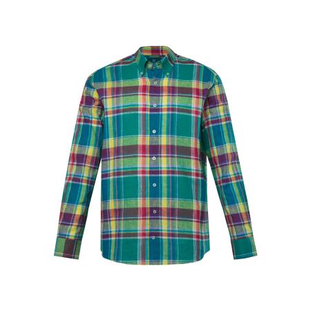 Boston Park Boston Park Overhemd geel / groen / donkerroze