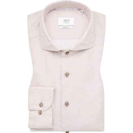 ETERNA 1863 Linnen Overhemd beige, Effen