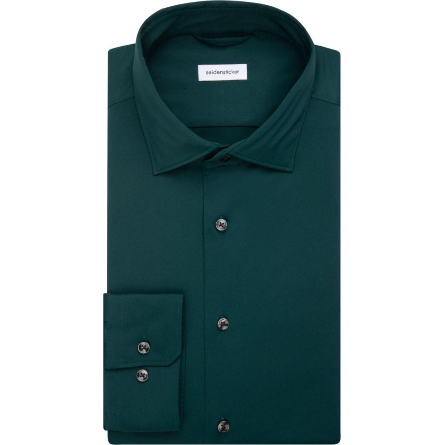 Seidensticker Overhemd groen, Effen Groen