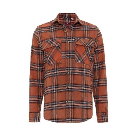 Williot Williot Overhemd marine / roestrood / zwart / wit