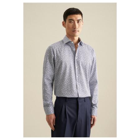 Seidensticker Overhemd blauw, Bloemen