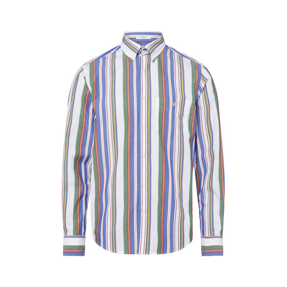 Gant GANT Overhemd indigo / kaki / oranje / wit -