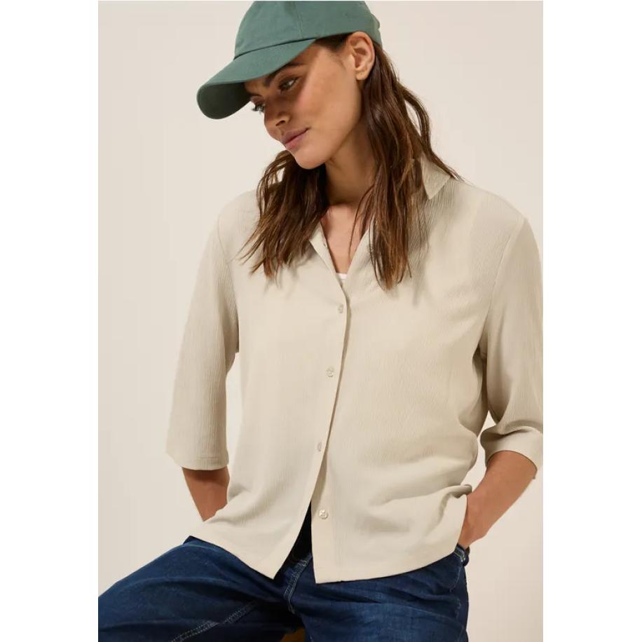 CECIL Overhemdblouse met structuur Bruin