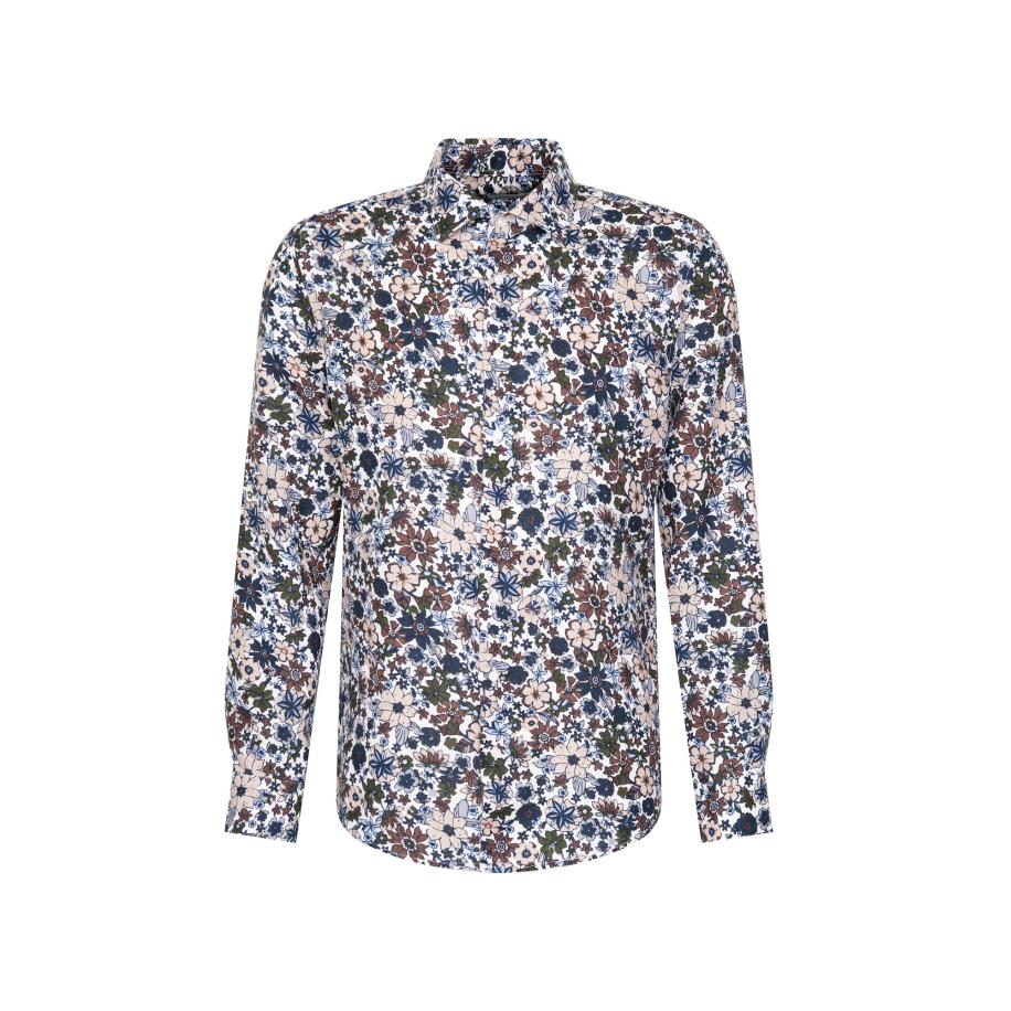 Seidensticker SEIDENSTICKER Overhemd beige / navy / lichtblauw / groen -