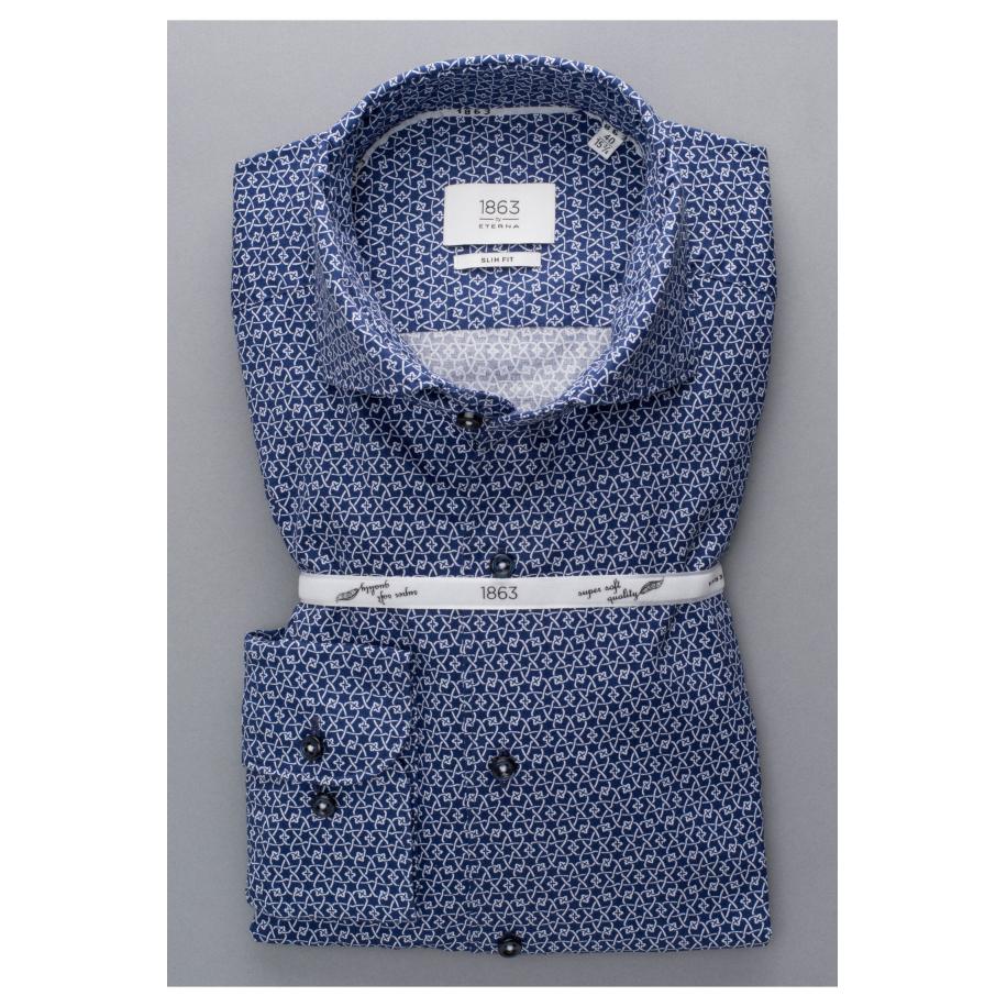 ETERNA 1863 Overhemd marine, Bedrukt Blauw