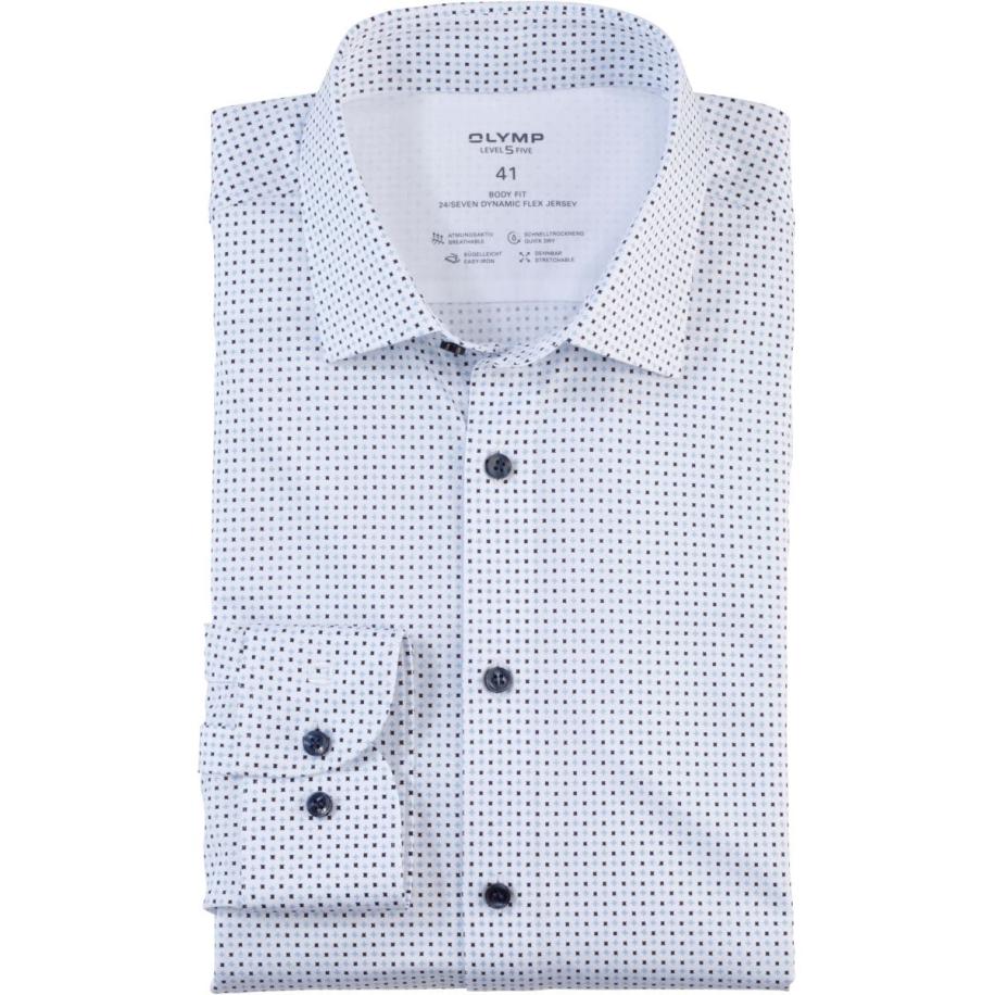 OLYMP Level Five 24/Seven Jersey shirt blauw, Bedrukt Blauw