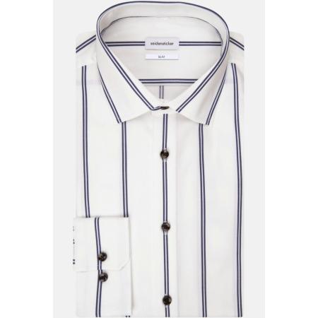 Seidensticker Overhemd wit, Gestreept