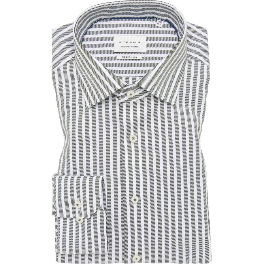 ETERNA Overhemd groen, Gestreept Groen
