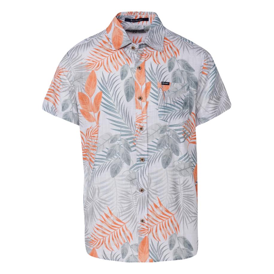 KOROSHI KOROSHI Overhemd grijs / oranje / wit -