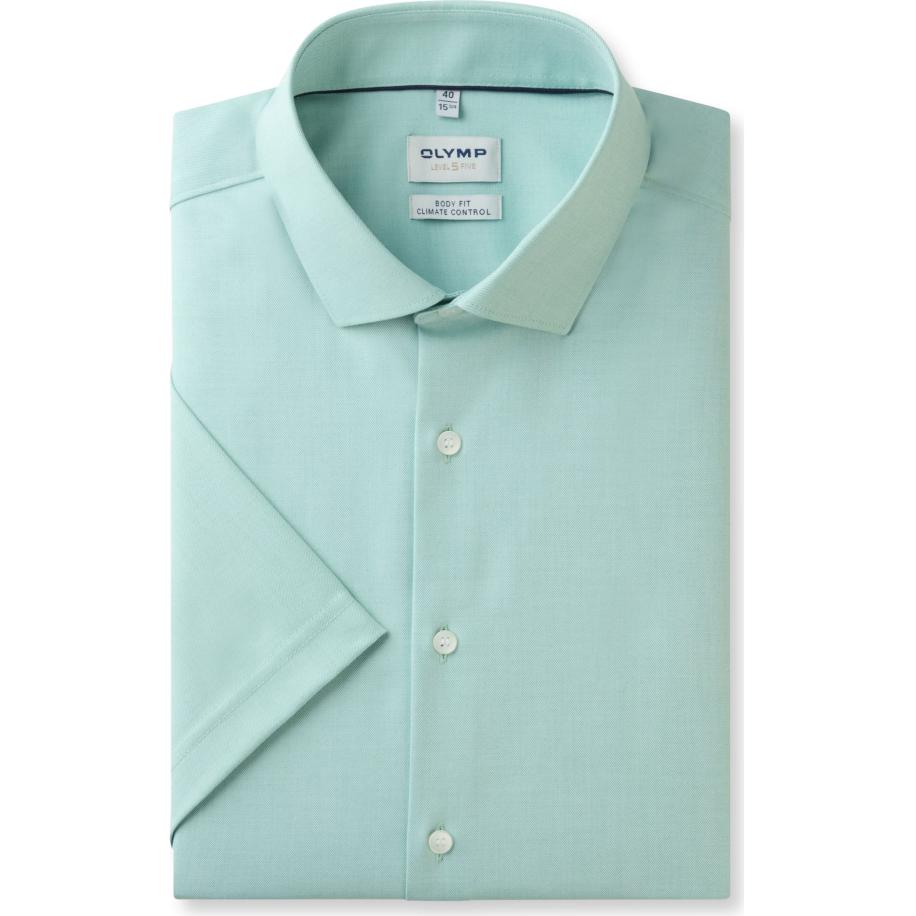 OLYMP Level Five Performance Climate Control Overhemd Korte mouw lichtgroen Groen