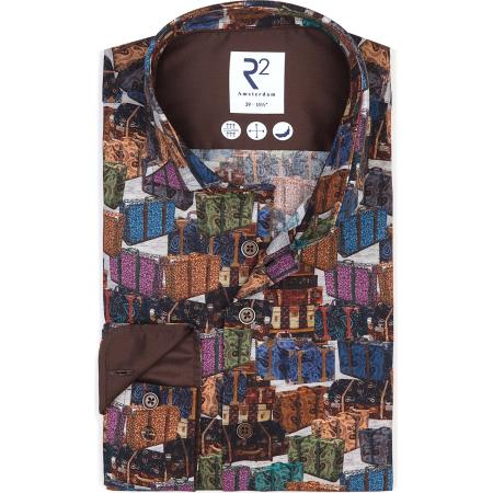 R2 Amsterdam Overhemd veelkleurig, Bedrukt