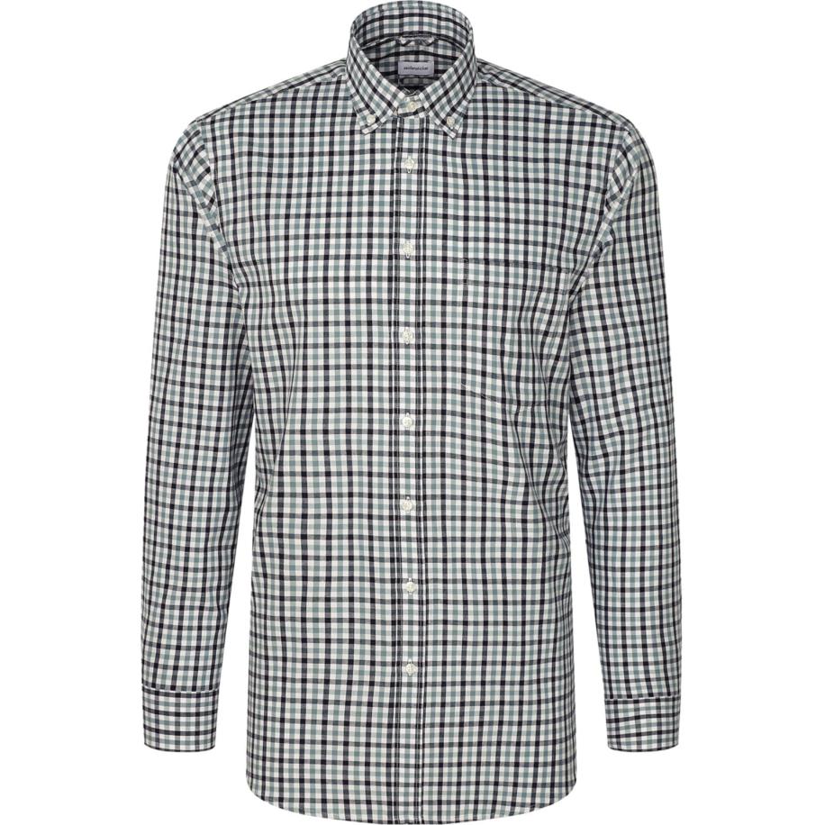 Seidensticker Flanellen Overhemd groen, Ruit Groen