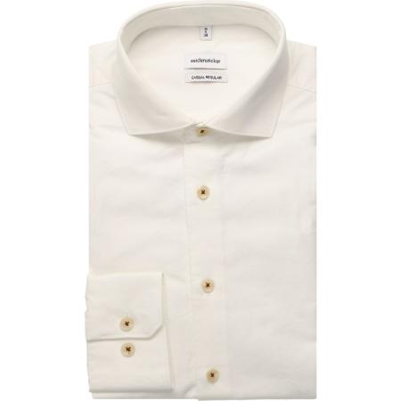 Seidensticker Smart Casual Overhemd ecru, Effen