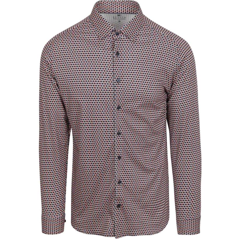 Desoto Overhemd Print Multicolour Oranje