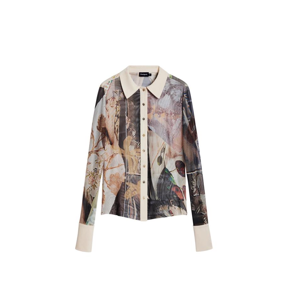Desigual Desigual Blouse bruin / perzik / wit -