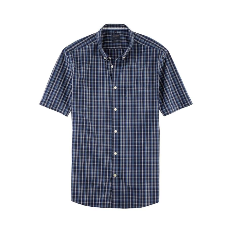 OLYMP Casual Overhemd Korte mouw marine Blauw