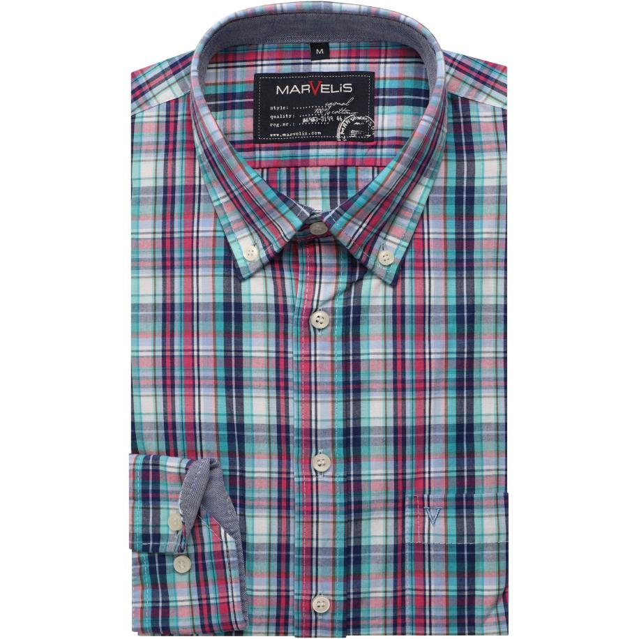 Marvelis Casual Overhemd roze, Ruit Roze