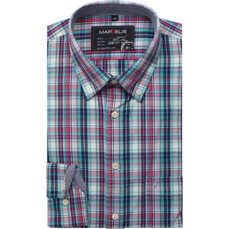 Marvelis Casual Overhemd roze, Ruit