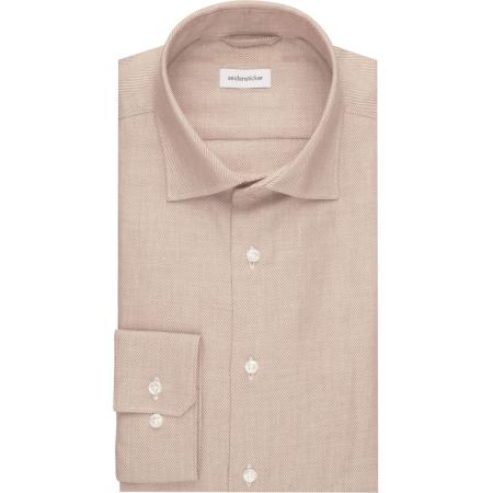 Seidensticker Flanellen Overhemd beige, Effen