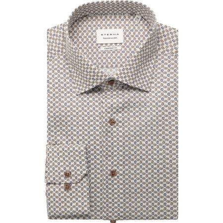 ETERNA Overhemd beige/bruin, Bedrukt