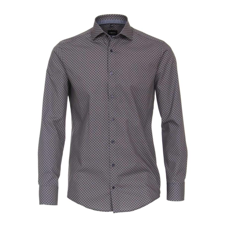 Venti Overhemd blauw, Bedrukt Blauw