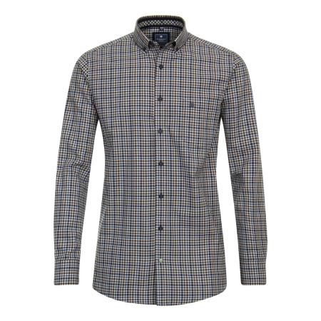 Redmond Casual Overhemd bruin, Ruit