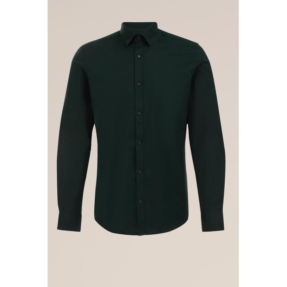 Fundamentals heren Anti-odour slim fit overhemd met stretch - Slim Fit - Zeegroen - Katoen - Maat: XXL Groen