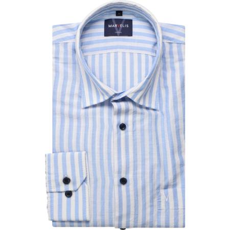 Marvelis Casual Overhemd blauw, Gestreept