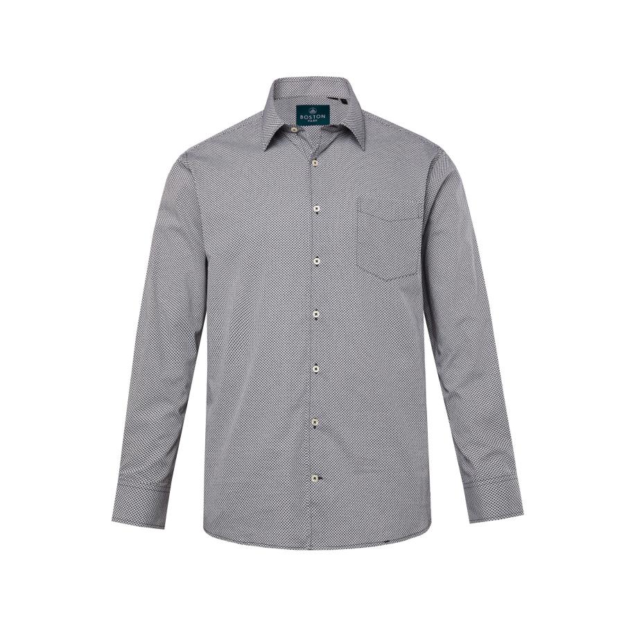 Boston Park Boston Park Zakelijk overhemd grijs / zwart -