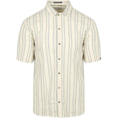 No Excess Short Sleeve Overhemd Streep Ecru
