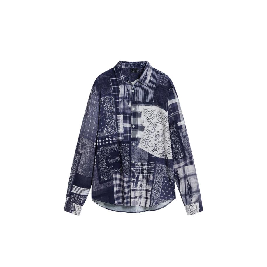 Desigual Desigual Overhemd nachtblauw / wit -