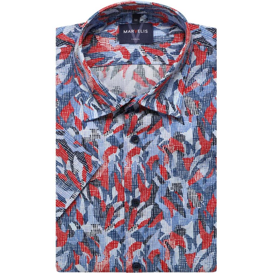 Marvelis Casual Overhemd Korte mouw rood Rood