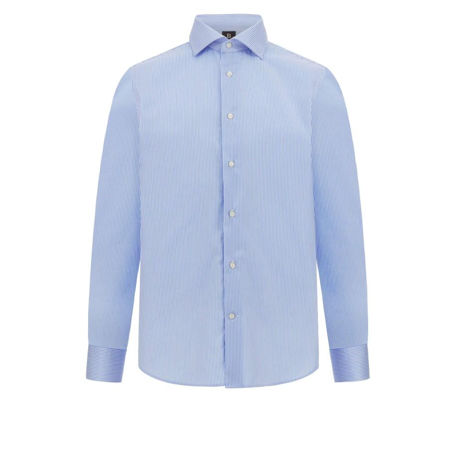 Boggi Milano Boggi Milano Zakelijk overhemd lichtblauw / wit -