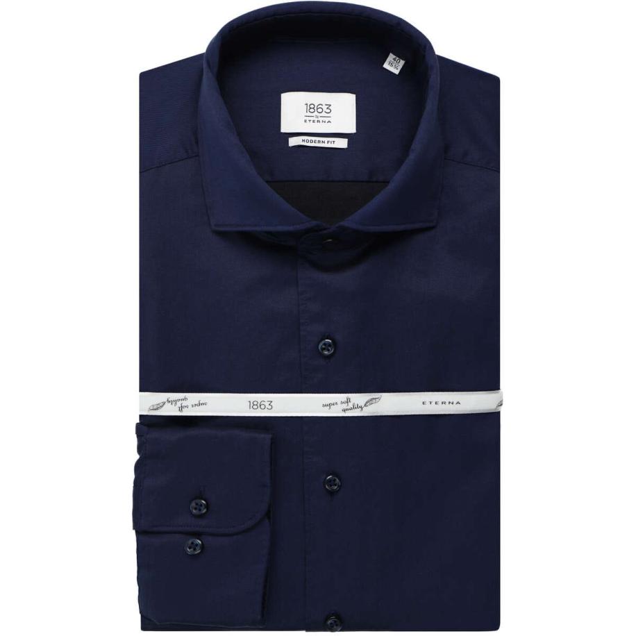 ETERNA 1863 Soft Tailoring Overhemd marine, Effen Blauw