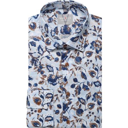 Marvelis Overhemd blauw, Bedrukt