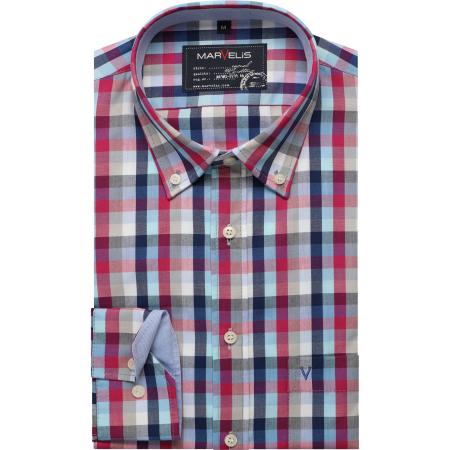 Marvelis Casual Overhemd roze, Ruit