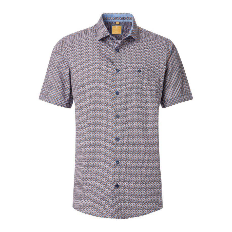 Redmond Casual Overhemd Korte mouw oranje Oranje