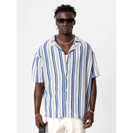 VAMOS CLO Overhemd blauw / wit