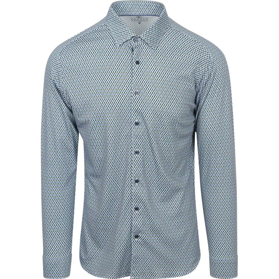 Desoto Overhemd Squares Groen Blauw Groen
