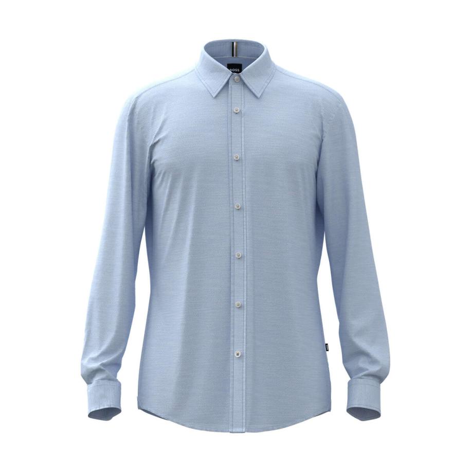 BOSS Overhemd lichtblauw, Effen Blauw