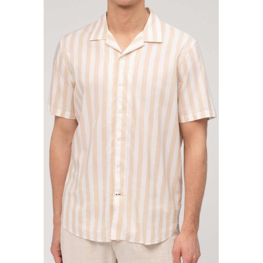 OLYMP Casual Overhemd Korte mouw beige Bruin