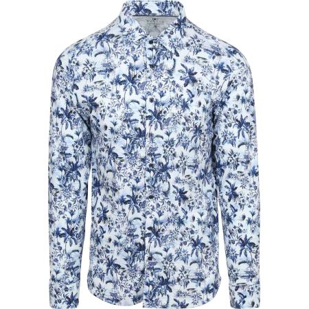 Desoto Overhemd Print Bloem Blauw