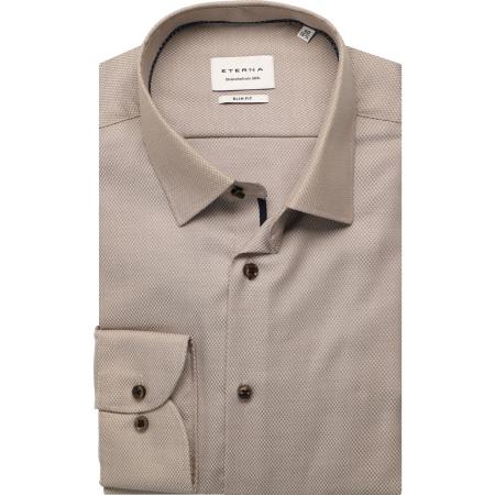 ETERNA Overhemd champagne, Gestructureerd