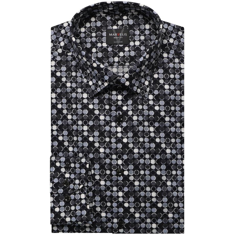 Marvelis Overhemd zwart, Motief Zwart