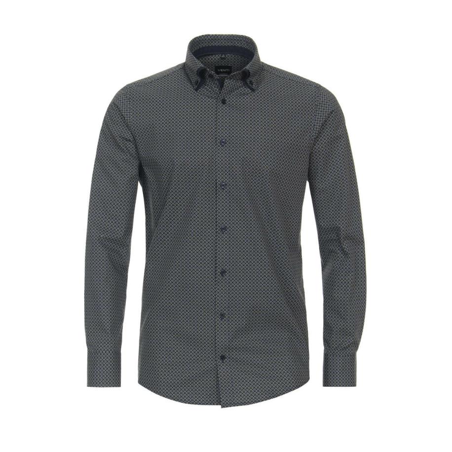 Venti Overhemd blauw, Bedrukt Blauw