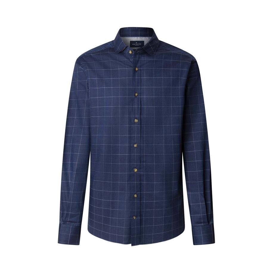 Hackett London Hackett London Overhemd donkerblauw / wit -