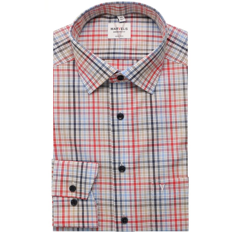 Marvelis Overhemd rood, Ruit Rood