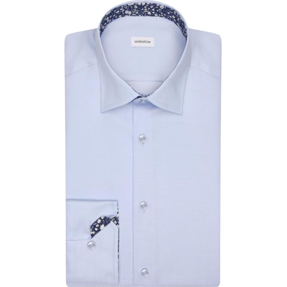 Seidensticker Overhemd lichtblauw, Effen Blauw