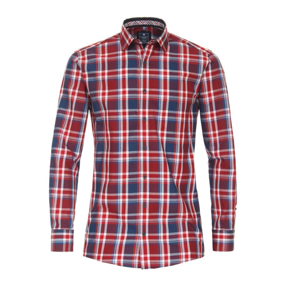 Redmond Casual Overhemd rood, Ruit Rood