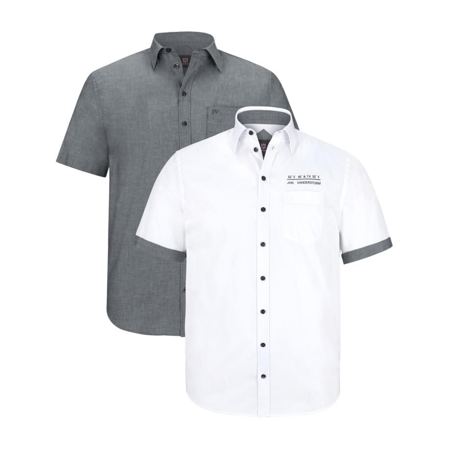 jan vanderstorm Jan Vanderstorm Overhemd Evin grijs / wit -